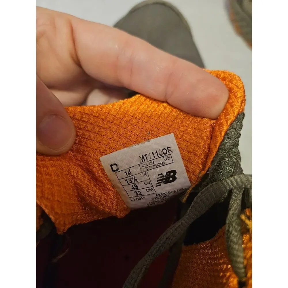 New Balance MT1110OR Minimus Trail Running Shoes Mens 14 EU 49 Gray Orange